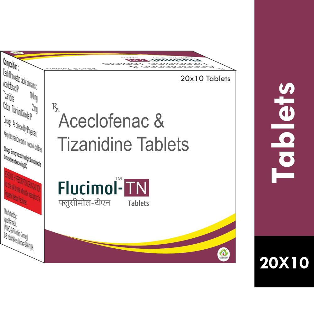 FLUCIMOL TN TABLET - ACECLOFENAC 100MG & TIZANIDINE 2MG TABLET