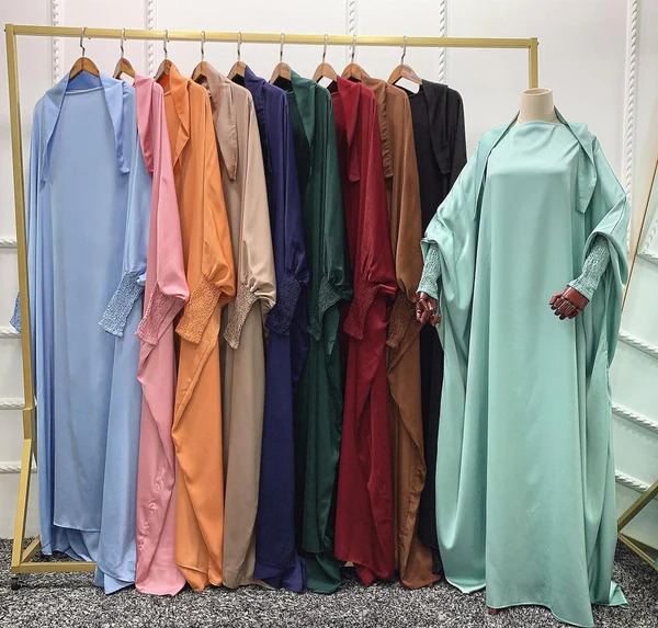 Two Piece Knee Length Jilbab Khimar and Skirt muslim abaya