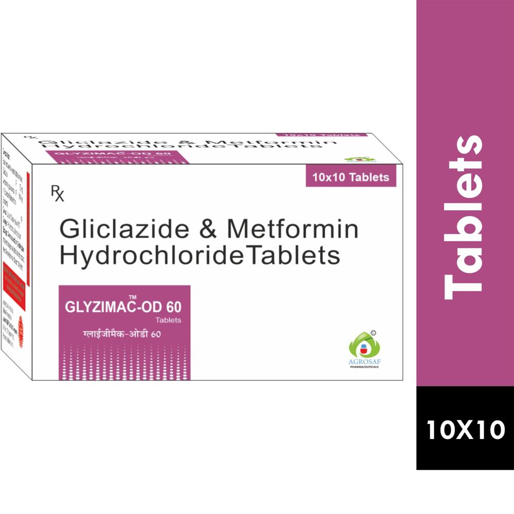 GLYZIMAC OD 60 TABLET - Gliclazide (60mg) + Metformin (500mg) (EXTENDED RELEASED)