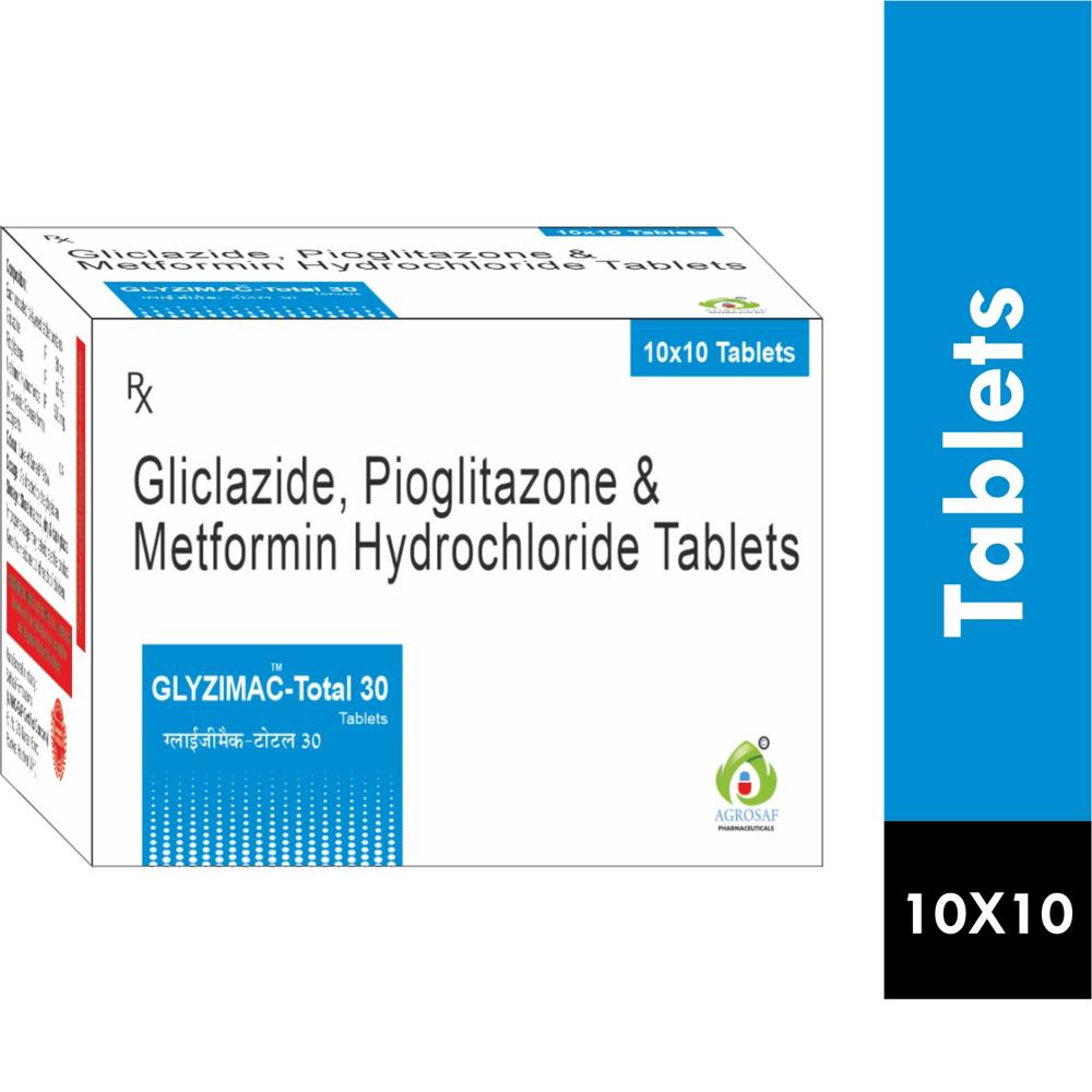 GLYZIMAC TOTAL 30 TABLET - Gliclazide 30mg+pioglitazone 15mg+metformin Hydrocloride 500mg