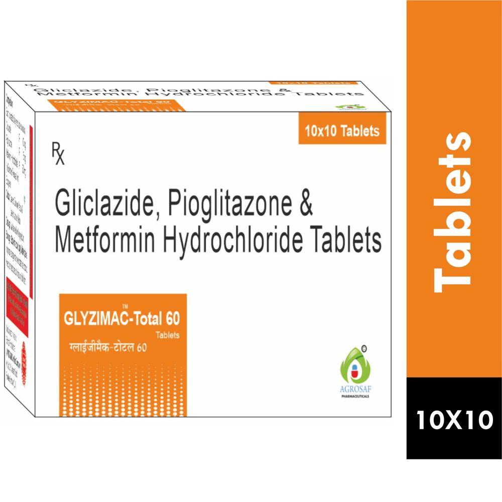 GLYZIMAC TOTAL 60 TABLET - Gliclazide 60mg+pioglitazone 15mg+metformin Hydrocloride 500mg