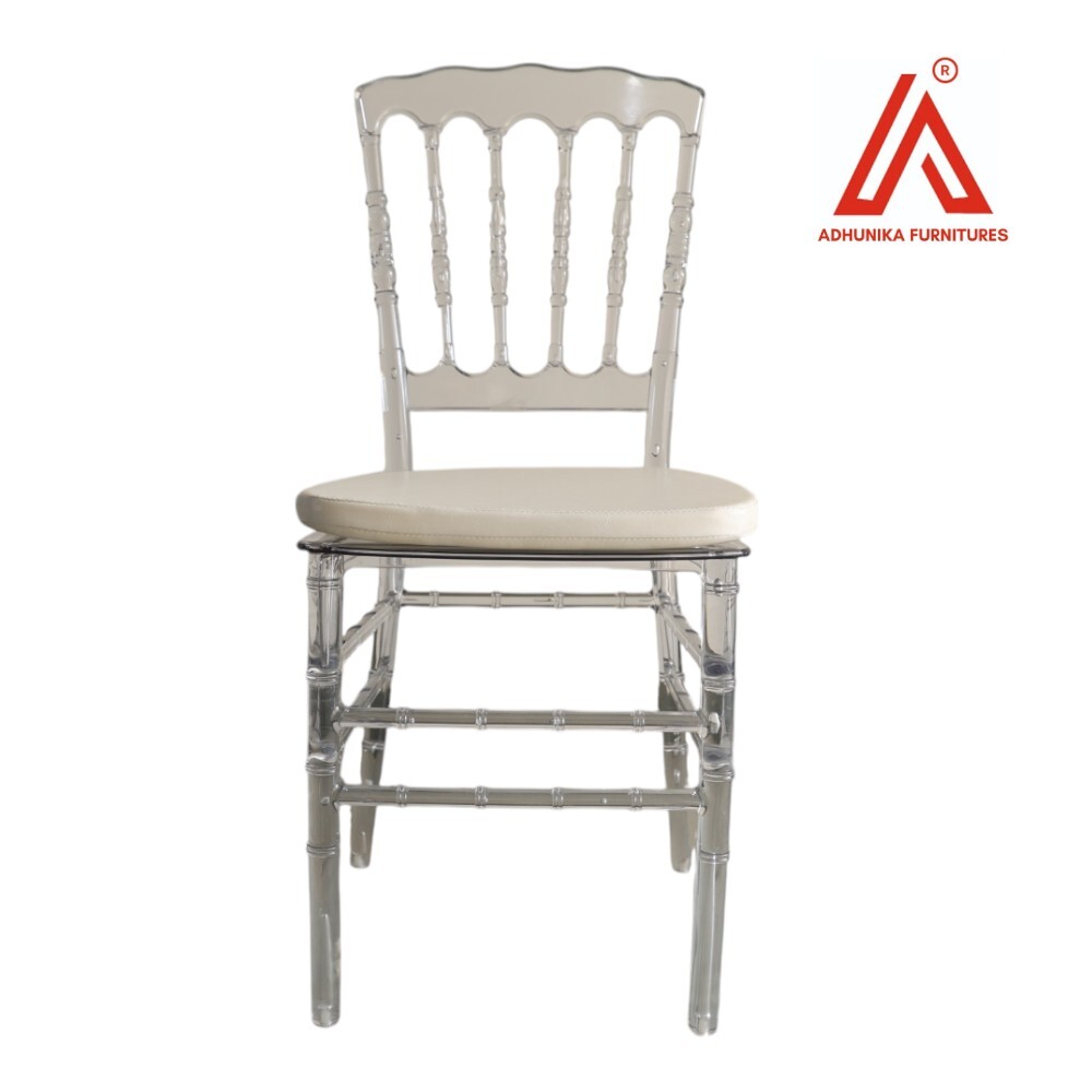 Transparent Crystal Chiavari Chair with White Cushion  Premium Banquet & Wedding Seating