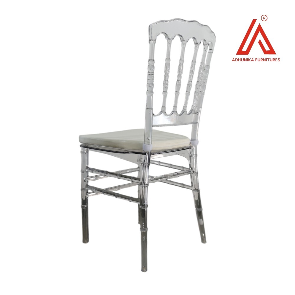 Transparent Crystal Chiavari Chair with White Cushion  Premium Banquet & Wedding Seating