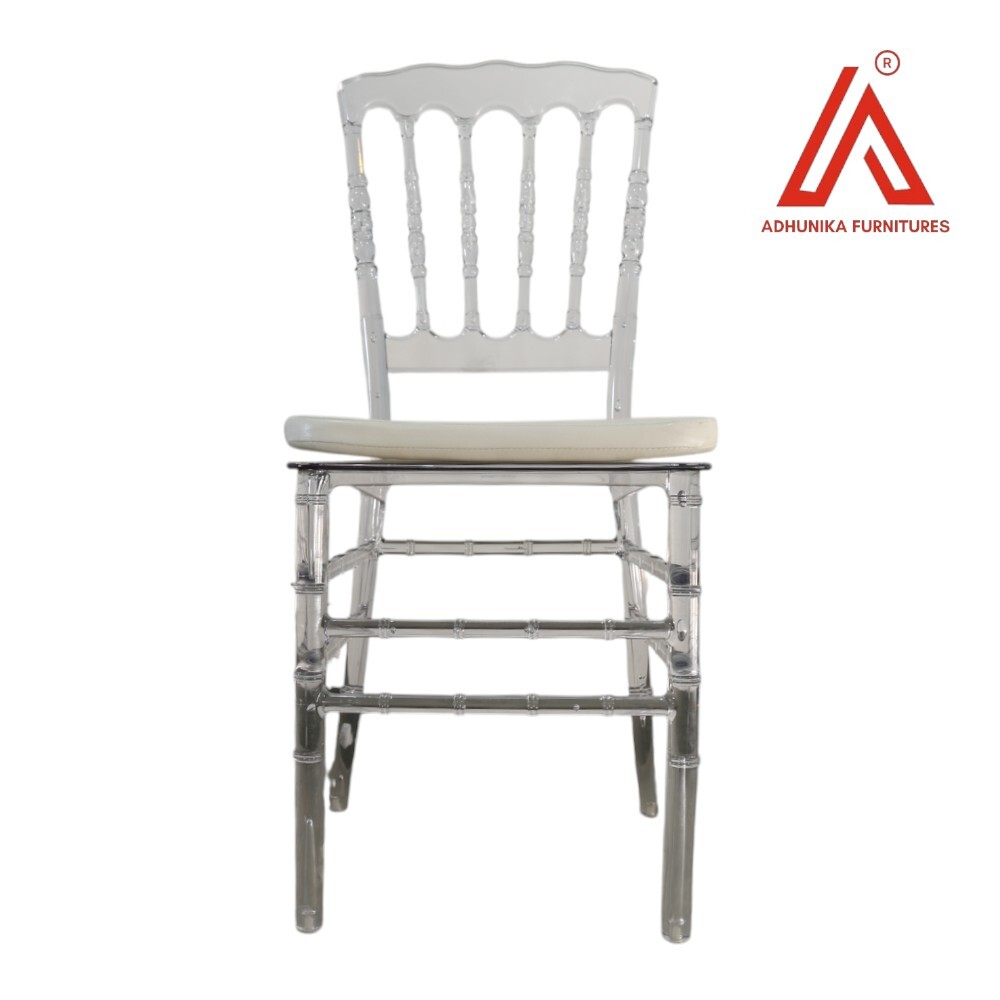 Transparent Crystal Chiavari Chair with White Cushion  Premium Banquet & Wedding Seating