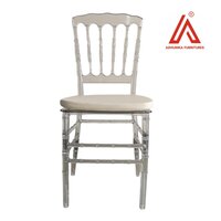 Transparent Crystal Chiavari Chair with White Cushion  Premium Banquet & Wedding Seating