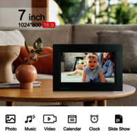 7 Inch Ips 8gb Digital Photo Frame - Color: Black
