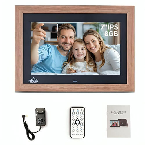 7 inch wooden light brown frame