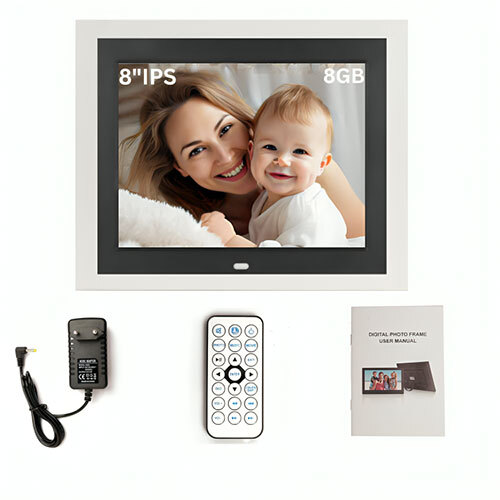 8 Inch Ips Frame Wooden White - Color: Black