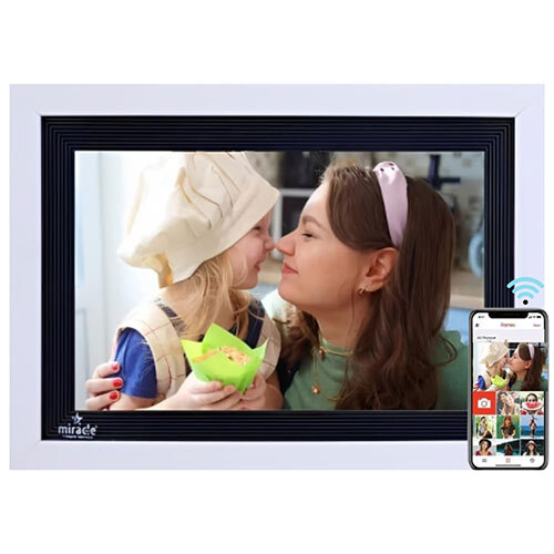 10.1 Wifi Wooden White Frame - Color: Black