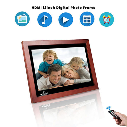 Hdmi 12 Inch Digital Photo Frame - Color: Brown