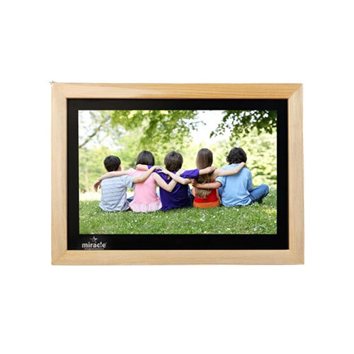 Hdmi 12 Inch Wooden Light Digital Photo Frame - Color: Cream