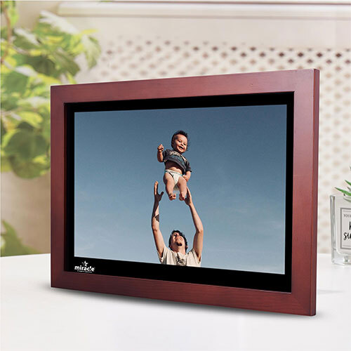 15.4 Inch Hdmi Wooden Dark Frame - Color: Brown