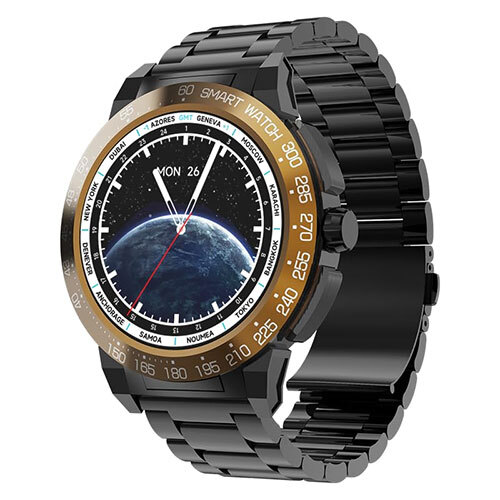 Alpha Pro Black Smart Watch - Battery Life: 1 Years