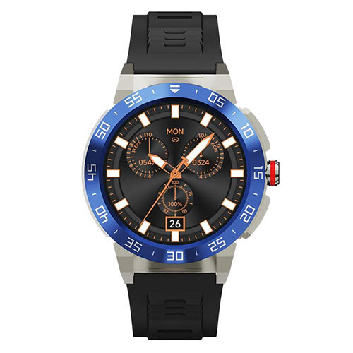Alpha Pro Silver  Silicone Belt Smart Watch - Battery Life: 1 Years