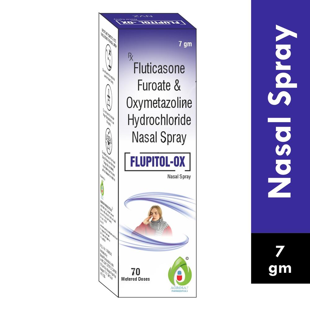 FLUPITOL OX NASAL SPRAY - Fluticasone Furoate 0.028%w/w + Oxymetazoline Hydrochloride Ip 0.050%w/w Benzalkonium Chloride + Solution ip  0.030% w/w