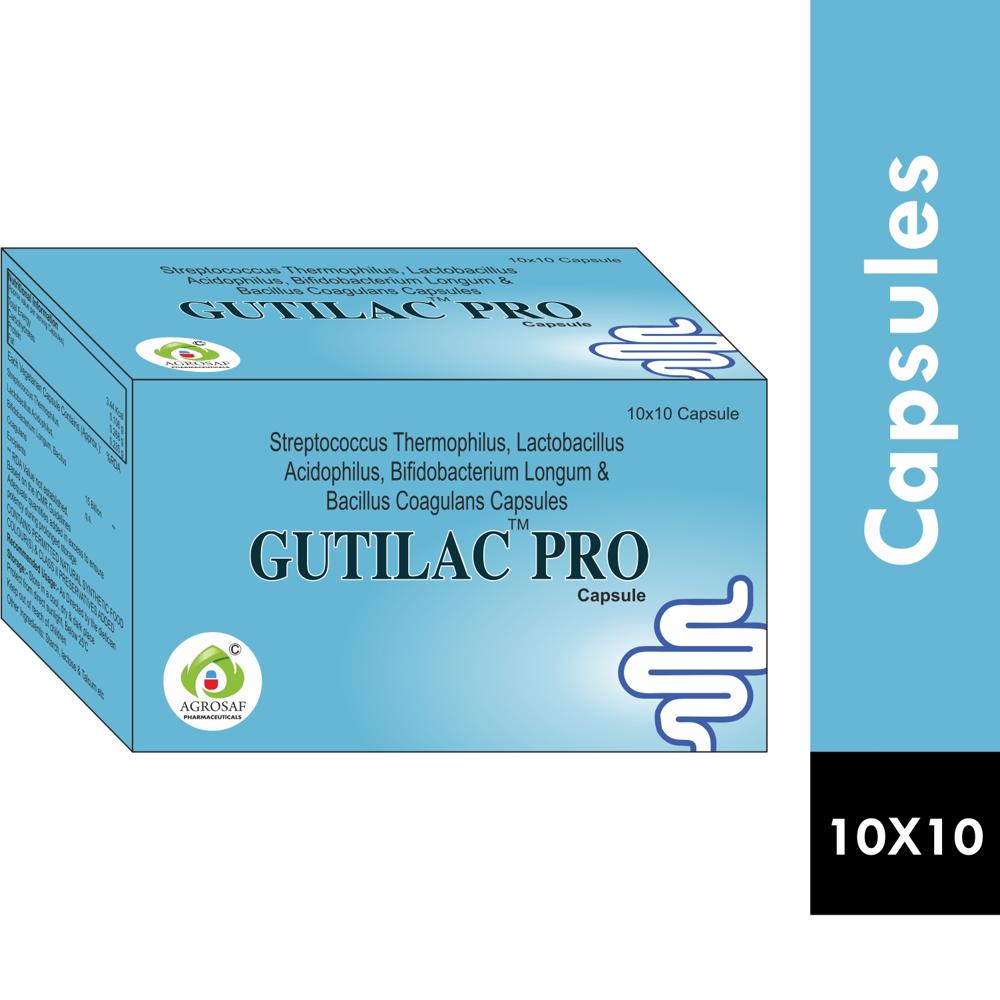 GUTILAC PRO CAPSULES - Streptococcus Thermophilus + Lactobacillus Acidophilus + Bifidobacterium Longum + Bacilus Coagulans