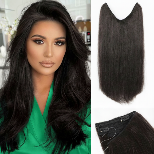 Straight Hair Halo Extensions 14inch 100gm Remy Human Hair