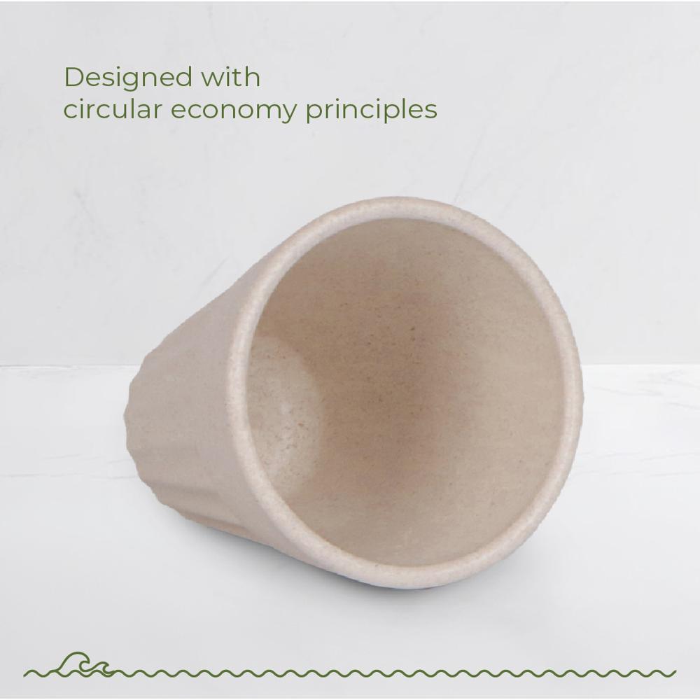 120 Ml Off White Non Disposable Tea Cup - Ceramic Type: Rice Husk Biocomposite