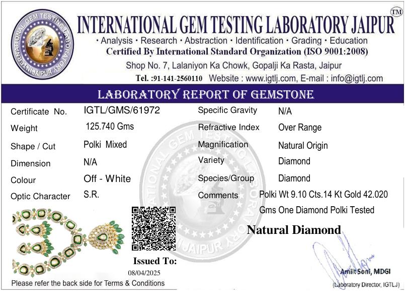 14kt Fusion Line With Diamond Polki