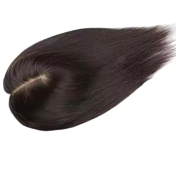 Natural Color Silk Base With T Part Hair Toppers Remy Hair Extension
