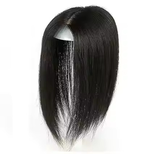 Natural Color Silk Base With T Part Hair Toppers Remy Hair Extension