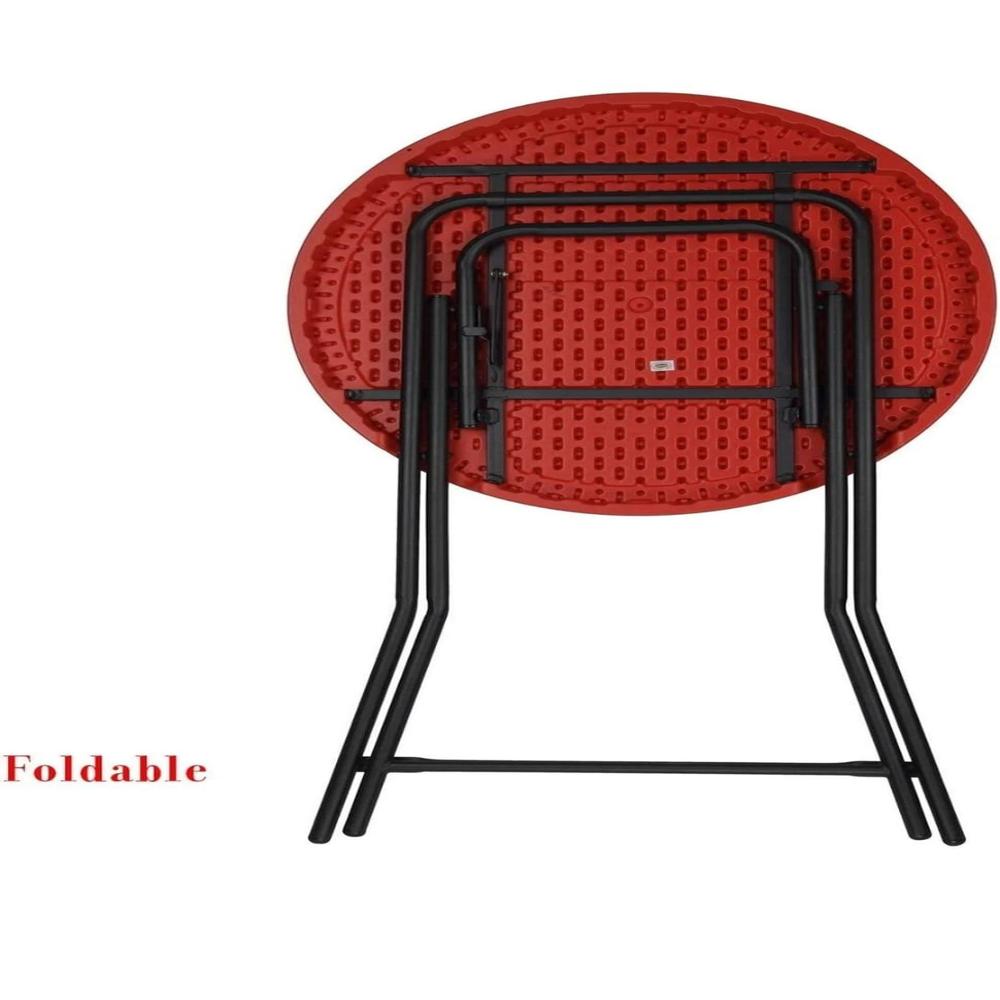 Supreme Bistro Table - Glass Reinforced Polymers, Smooth Finish, Red Color | Eco-friendly, Foldable Design, Durable Quality