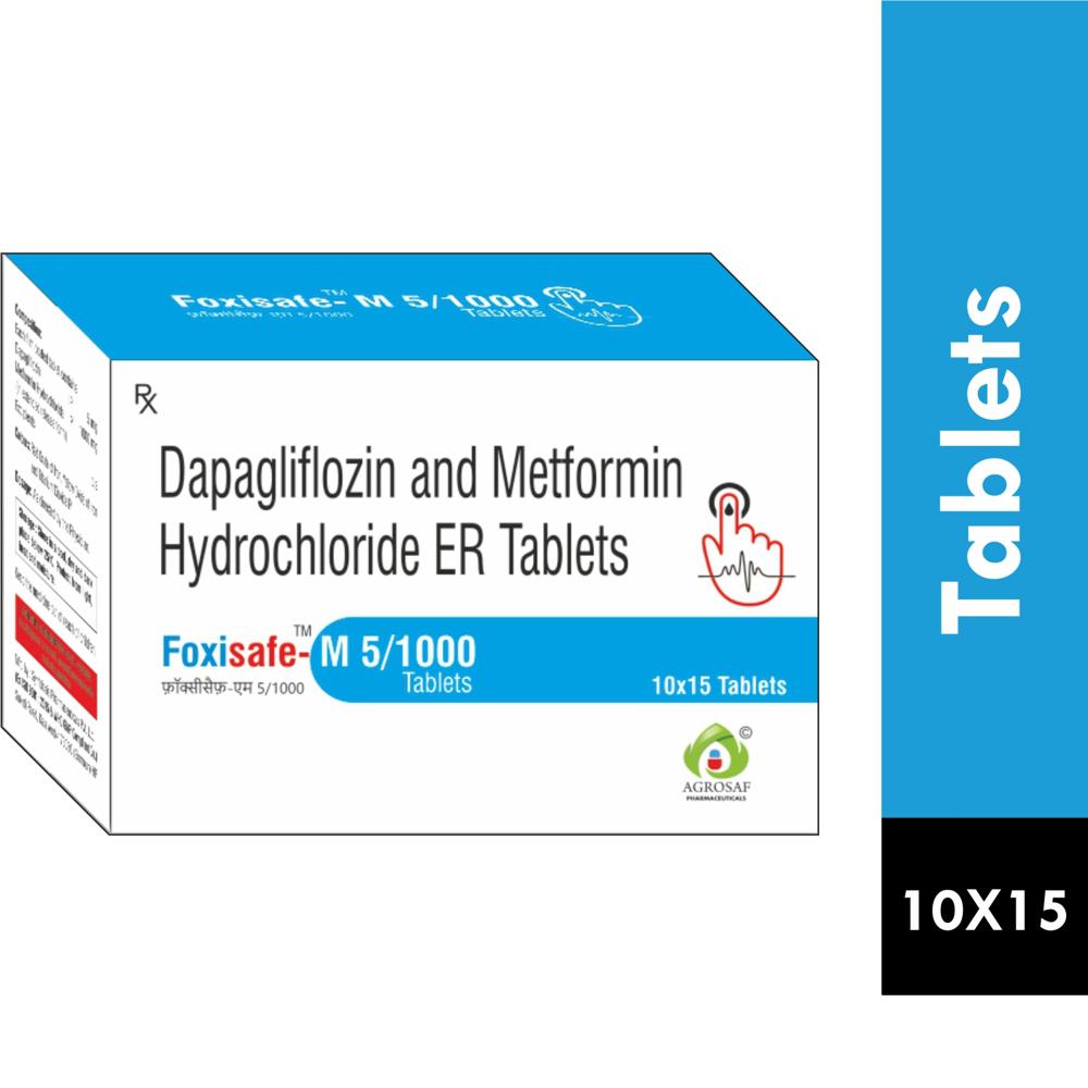 FOXISAFE-M 5/1000 TABLET - Dapagliflozin 5mg + Metformin (ER) HCl 1000mg