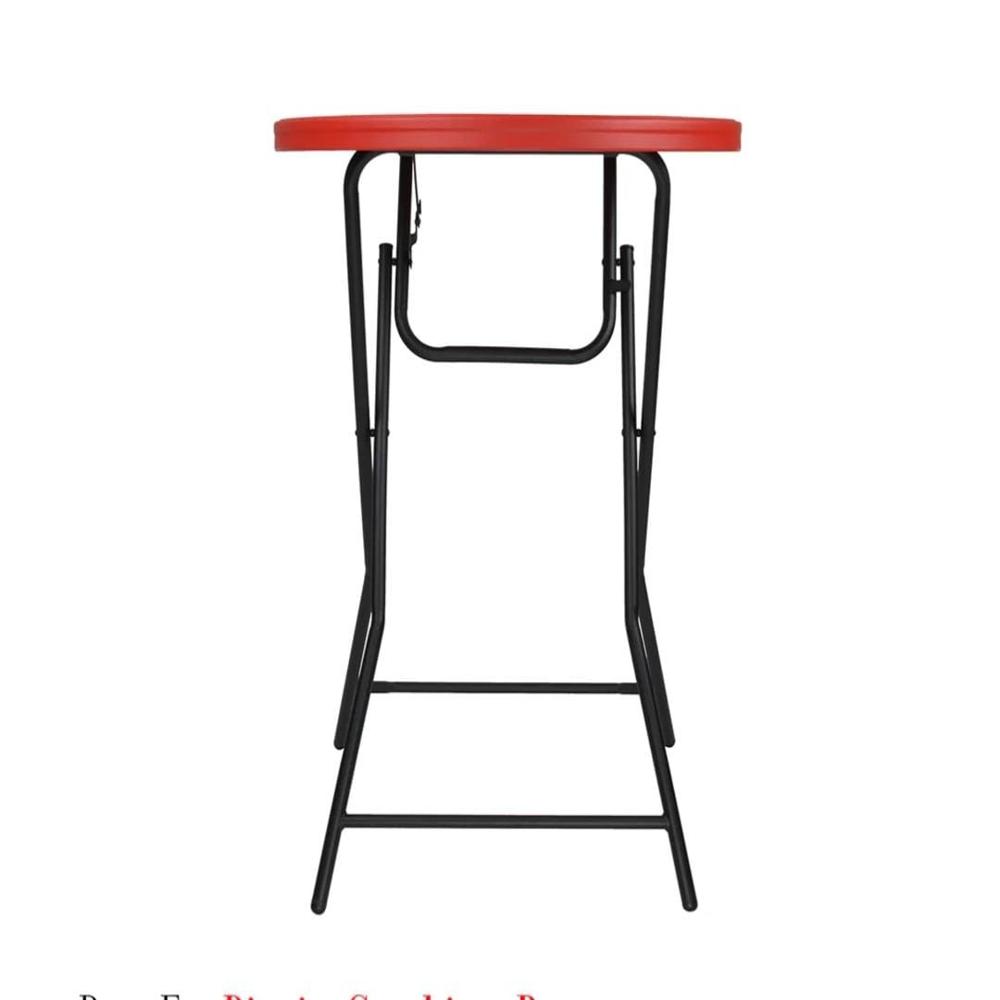 Supreme Cafe Table - Metal, 807mm Diameter X 1118mm Height, Red, Eco-friendly, Smooth Finish, Non-folding, Warranty Included