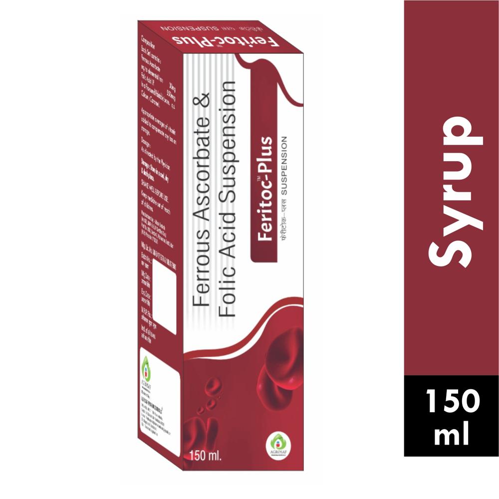 FERITOC-PLUS SYRUP - Ferrous Ascorbate -eq. To Elimental Iron 30mg , Folic Acid 550 Mcg (each 5ml )