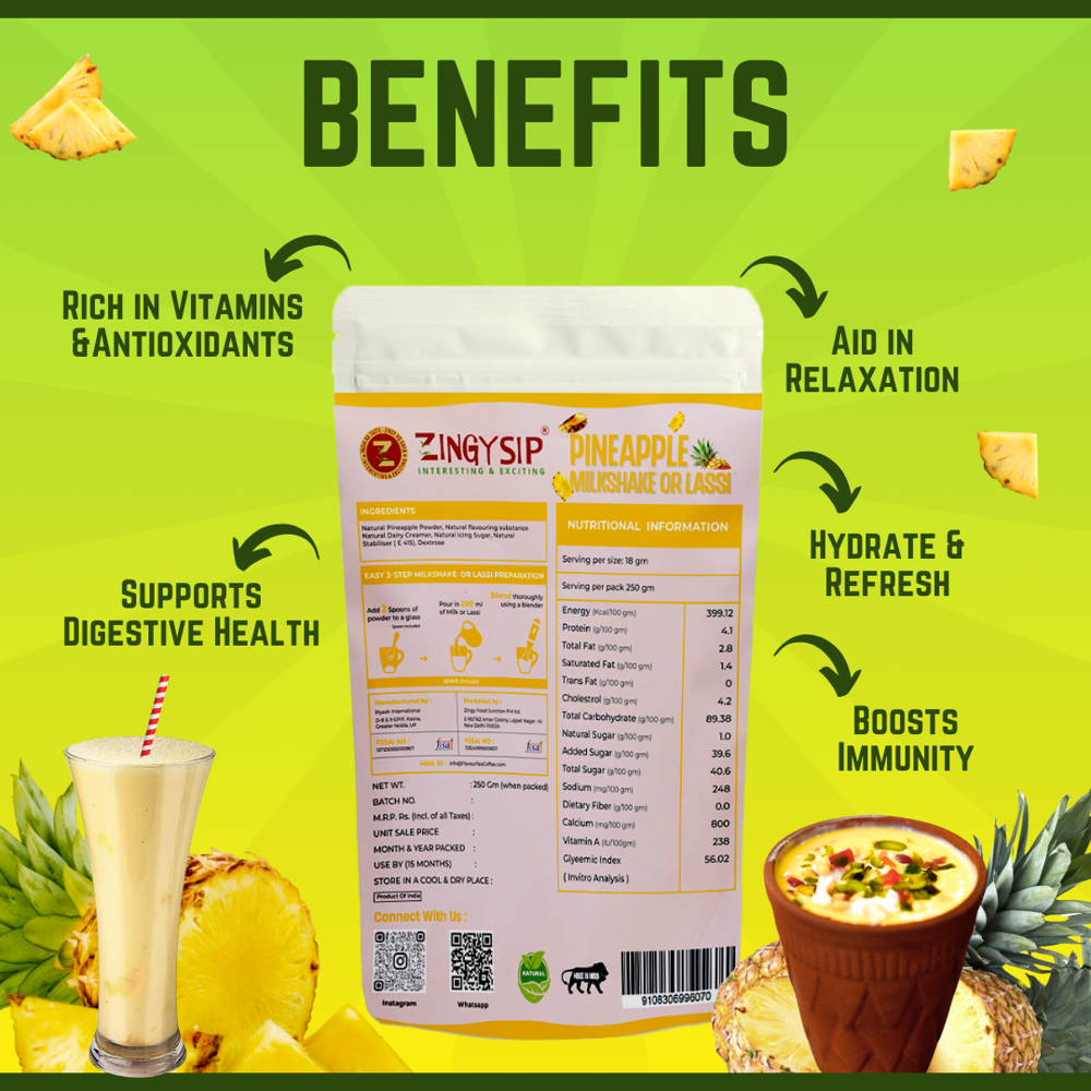 Pineapple Flavour Lassi Milkshake - Age Group: Old-aged