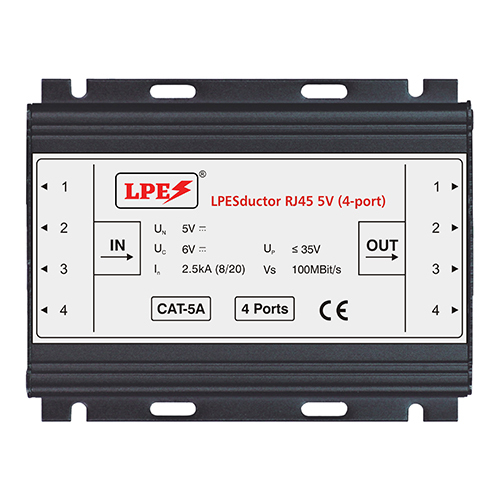 LPESductor RJ45 5V 4-पोर्ट सर्ज अरेस्टर