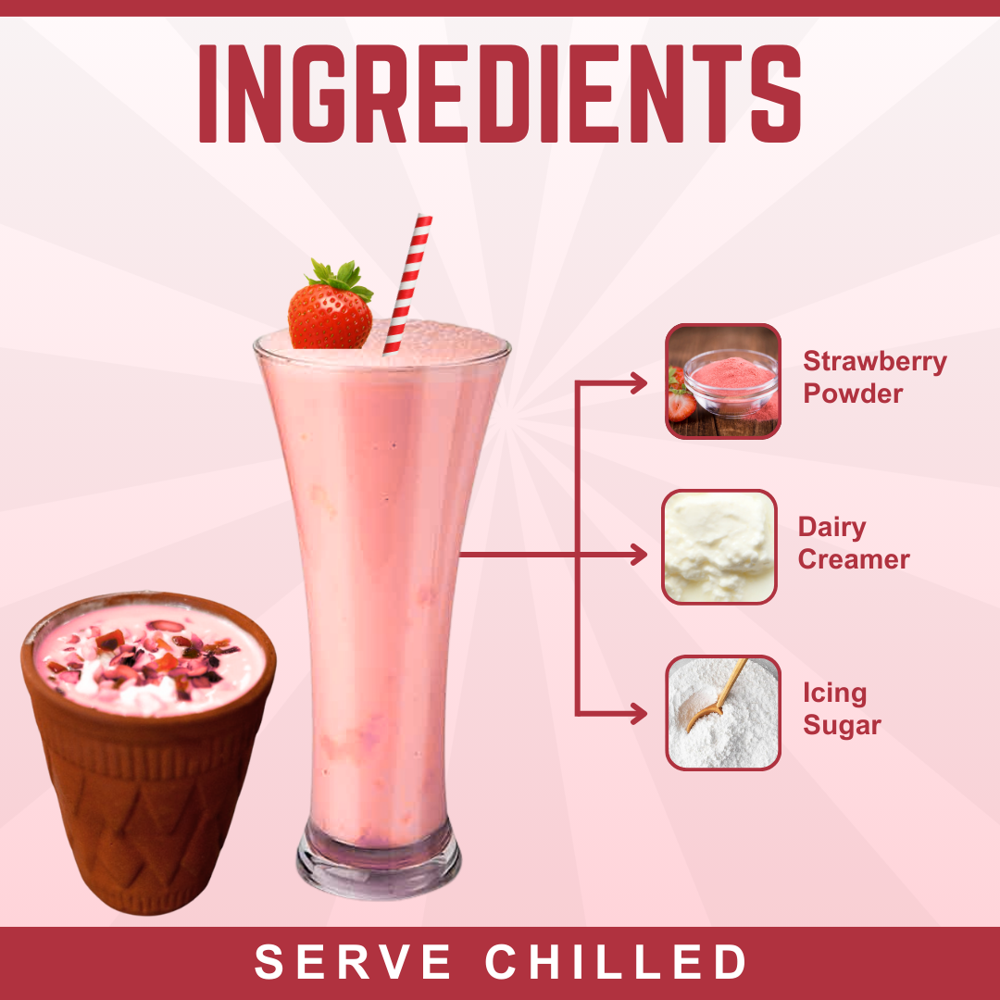 Strawberry Flavour Lassi Milkshake - Age Group: Children