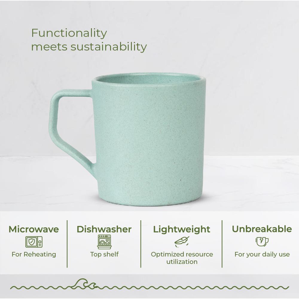 200 Ml Ocean Wave Bamboo Mug - Ceramic Type: Rie Husk Bio Composite