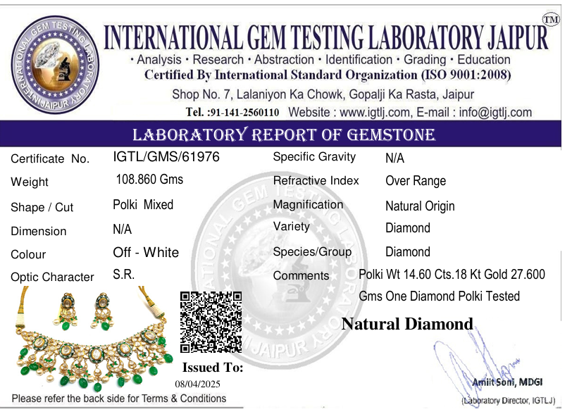 18 kt Designer Kundan Meena Polki Diamond Chokar Set