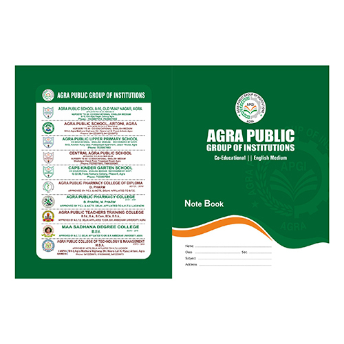 Agra Public School Notebook - Binding: Hardbound