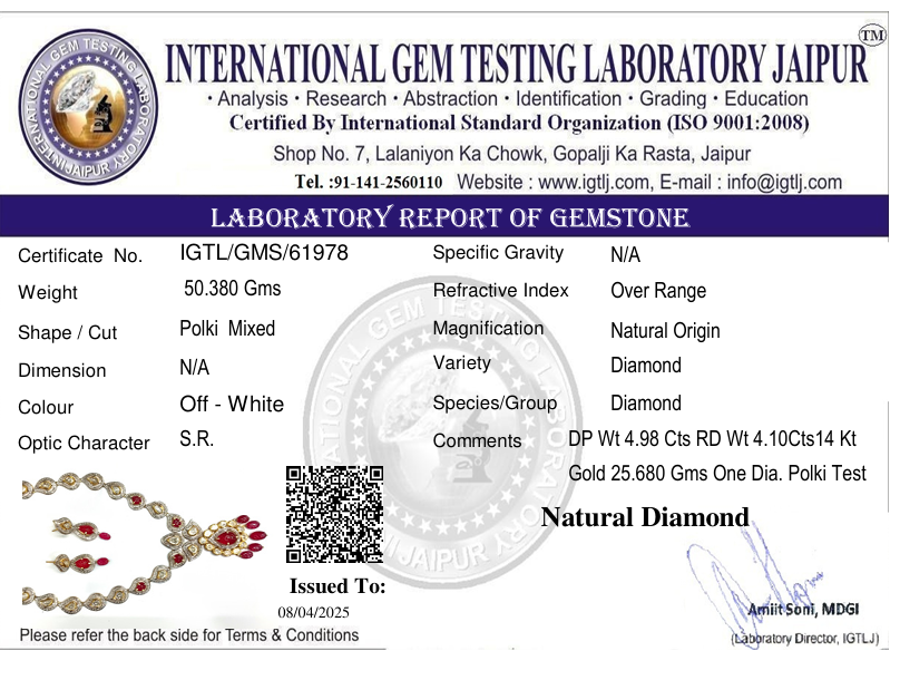 14kt Party Wear Fusion Uncut Polki Set