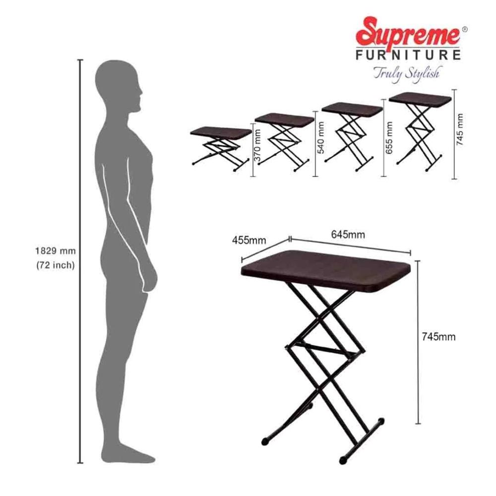 Supreme Scissor Table - Metal Design, 745mm Height X 645mm Width X 455mm Depth | Eco-friendly, Folding, Smooth Finish, Warranty Included