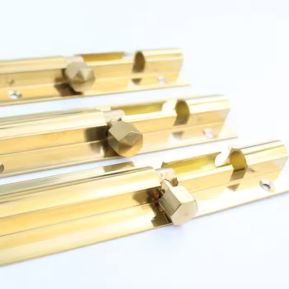 Oceanic Brass Door Stopper | Sturdy Door Stop | Tower Bolt | Barrel Bolt - Color: Matte Gold