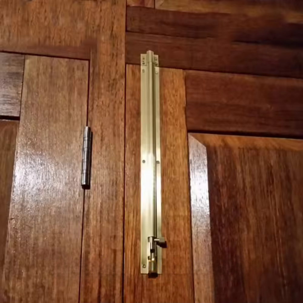 Oceanic Brass Door Stopper | Sturdy Door Stop | Tower Bolt | Barrel Bolt - Color: Matte Gold