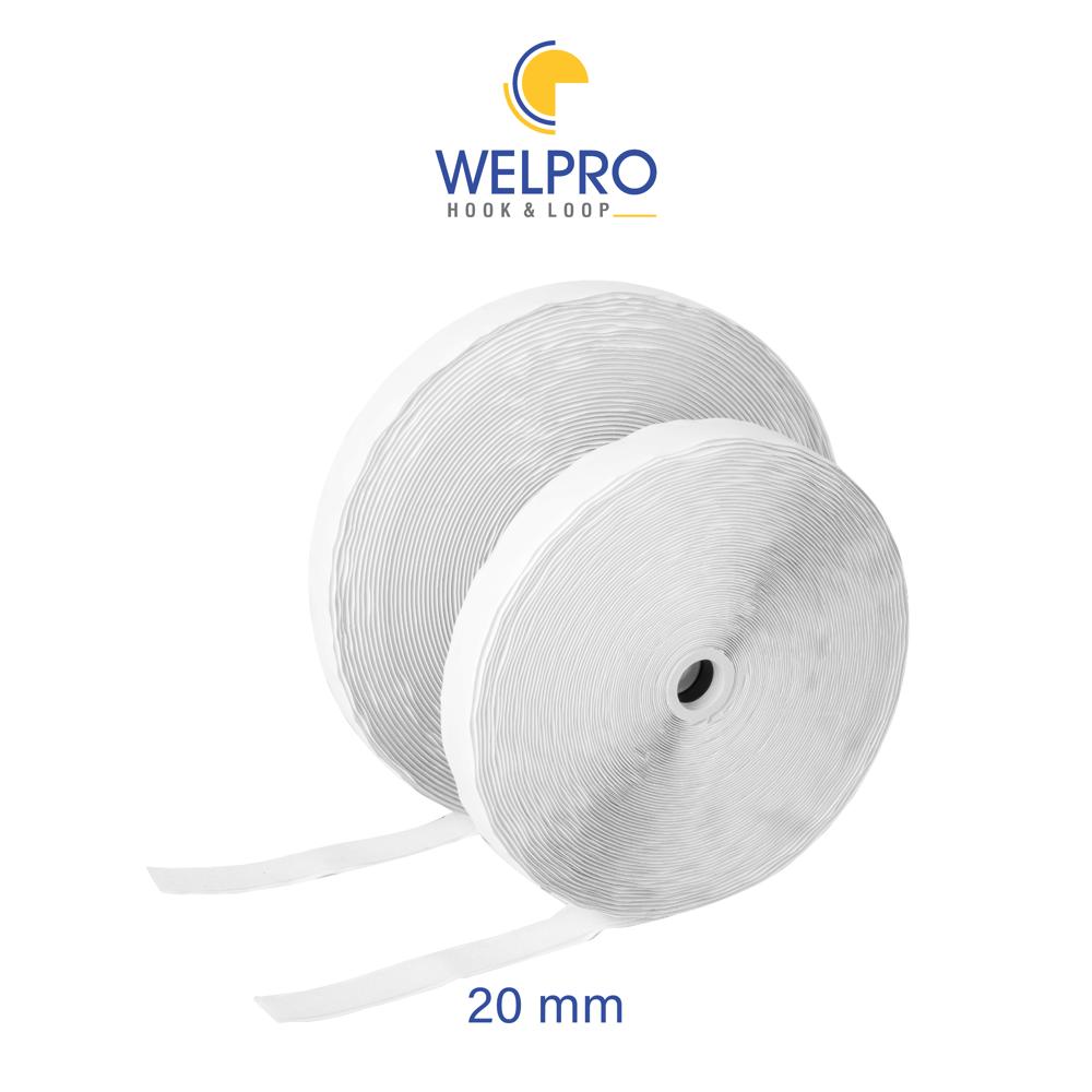 20 Mm Hook And Loop Tape - Nylon & Polyester, 20 Mm Size, Black Color | High Quality, Durable, Plain Pattern For Commercial Garment Use