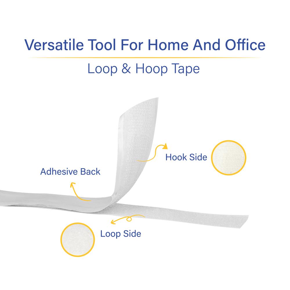 20 Mm Hook And Loop Tape - Nylon & Polyester, 20 Mm Size, Black Color | High Quality, Durable, Plain Pattern For Commercial Garment Use