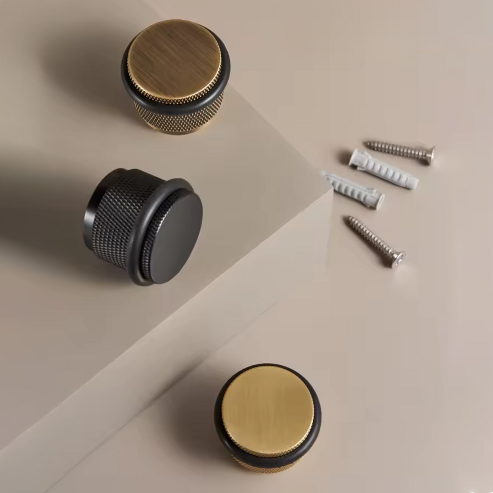 Bluejay Knurled Brass Door Stop | Floor Bumper | Non-Magnetic Door Holder | Sturdy Door Stop