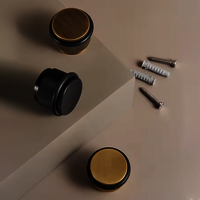 Bluejay Knurled Brass Door Stop | Floor Bumper | Non-magnetic Door Holder | Sturdy Door Stop - Color: Matte Gold