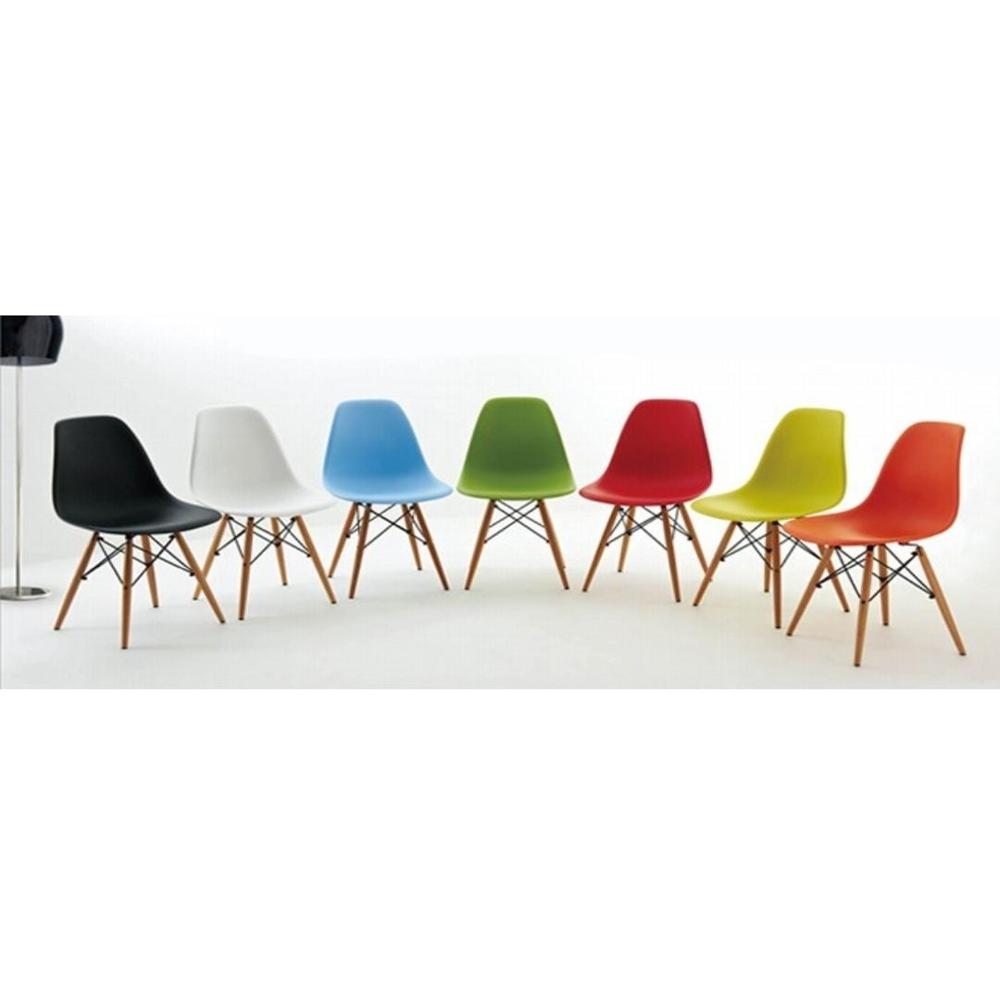 Om Woods Wood Leg Chair - Plastic, Indoor Furniture | Eco-friendly, Smooth Finish, Indian Style, Ergonomic Design, Versatile Use