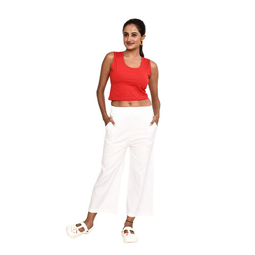 183Rvt Trendy Belted Culottes - Color: White