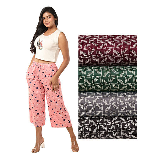 189Rvs Splendid Printed Crop Palazzo - Design: Plain