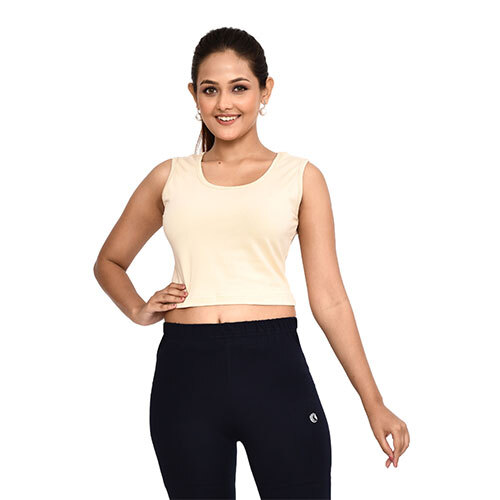 337Afr Sleeveless Crop Top - Color: Cream