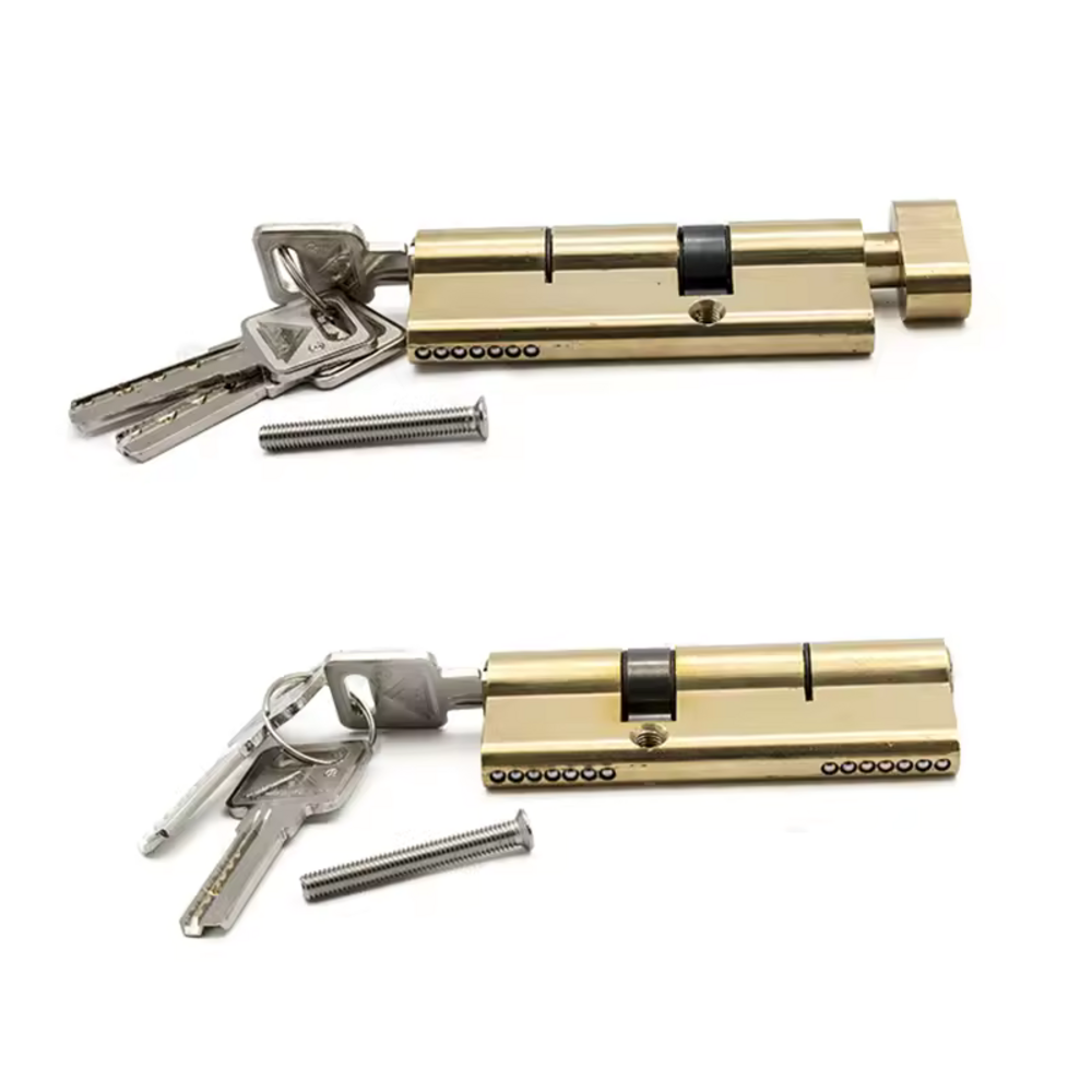 Cloudburst Door Cylinder Latch | Double Opening Cylinder | Single Opening Cylinder | Brass Lock Cylinder - Color: Matte Gold