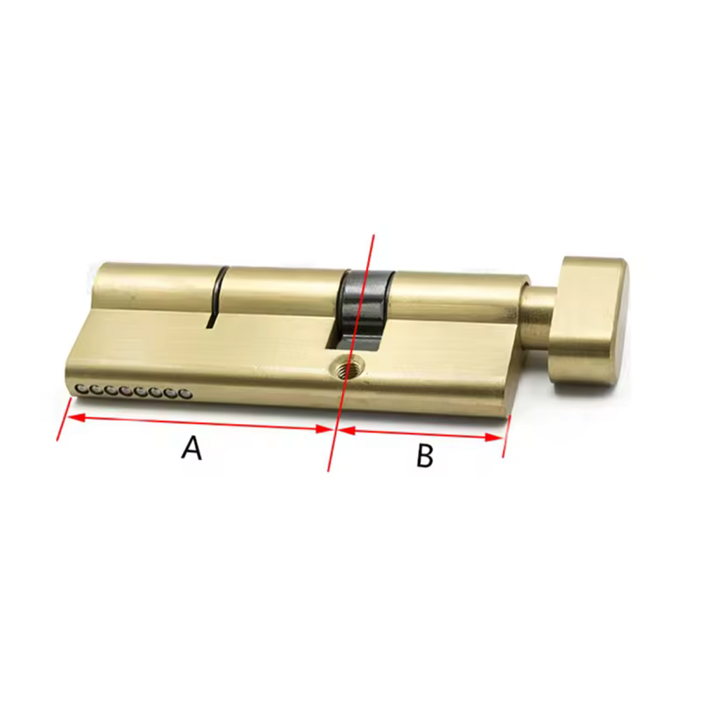 Cloudburst Door Cylinder Latch | Double Opening Cylinder | Single Opening Cylinder | Brass Lock Cylinder - Color: Matte Gold