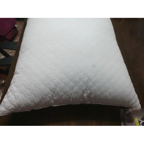 Quilted Pillow - Satin/polyester/cotton Blend, Customized Dimensions Available, White Color, Designed For Adults, Babies, And Children - Breathable, Disposable, Plain Dyed